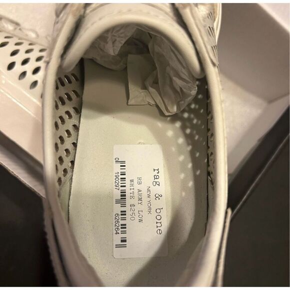 Rag & Bone Army cutout low top sneakers size 38/8 white new without box - Picture 4 of 9